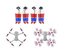MotuTech 7238 - Lote de 2 pares de 4 hélices plegables para DJI Air 2S / Mavic Air 2 reducción del ruido liberación rápida CW CCW Props Propellers (rojo/azul-blanco)