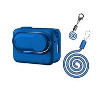 MotuTech - Carcasa de silicona para Insta360 GO3 (protección de cámara y acción Pod, antirayados), incluye tapa de lente + correa de cordón (azul)