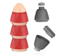 MotuTech Dispensador de polvo de leche portátil, 50 g x 3 separables, caja de almacenamiento para viajes y exteriores, caja de alimentos, 3 capas, color rojo