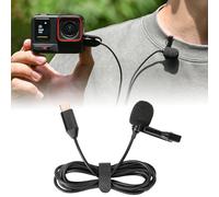 MotuTech - Micrófono lavalier Clip-on tipo C para Insta360 X4 / X3 / One X2 / One R / OSMO Action 3 / DJI Action 2, 1,5 M Cable (para Ace/Ace Pro)