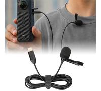 MotuTech - Micrófono Lavalier Clip-on Tipo C para Insta360 X4 / X3 / One X2 / RS / R / OSMO Action 3 / DJI Action 2 - Cable de 1,5 M