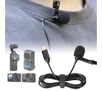 MotuTech Micrófono tipo clip Lavalier tipo C para Insta360 X4 / X3/Insta360 One X2/Insta360 One RS/Insta360 One R/OSMO Action 3/DJI Action 2 Cable de 1.5M (Para DJI Pocket 3/Action 4/3/2)