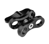 Motutech - Pinza de bola con clip para fijación de cabeza de rótula para GoPro Hero 360 ° Rotación para buceo submarino con doble agujeros, luz monte de cámara de acción (negro)