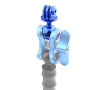 Motutech - Pinza de bola con clip para fijación de cabeza de rótula para GoPro Hero 360 ° Rotación para buceo submarino con doble agujeros, luz monte de cámara de acción (conector rótula), color azul