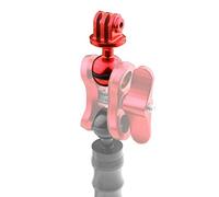 Motutech - Pinza de bola con clip para fijación de cabeza de rótula para GoPro Hero 360 ° Rotación para buceo submarino con doble agujeros, luz monte de cámara de acción (conector rótula, rojo)