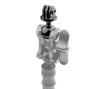 Motutech - Pinza de bola con clip para fijación de cabeza de rótula para GoPro Hero 360 ° Rotación para buceo submarino con doble agujeros, luz monte de cámara de acción (conector rótula), color negro