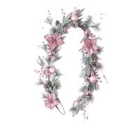 MOTUZP Guirnalda de Navidad en Forma de Lágrima de 20.0 in, Color Rosa Artificial, Guirnalda de Vegetación Artificial, Guirnalda de Navidad para Puerta de Entrada, Decoración para (Rota)