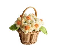 MOTUZP Ramo de Margaritas de Ganchillo Hecho a Mano, Flores en Maceta de Ganchillo, Flores Artificiales, Flores de Ganchillo de Primavera, Regalos para Mujeres, mamá, Maestra, Ideal