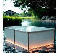 Moubhjd Acuario Grande De PVC/Lienzo,Genérico Estanque de Acuario Grande para Interior,Piscina Ornamental con válvula de Drenaje,para criar koi,riego,Almacenamiento de Agua（tamaño:L300xW300xH100cm