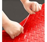 Moubhjd AlfombrilladeGomaporMetros,AlfombrillaparaSuelodeGarajeRolloPatrón,Protectora,Antideslizante,paraSótano,Taller,Garaje(Color:Red, Size:160x450cm, Thickness:1.6mm