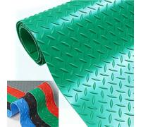 Moubhjd AlfombrilladeGomaporMetros,AlfombrillaparaSuelodeGarajeRolloPatrón,Protectora,Antideslizante,paraSótano,Taller,Garaje（Color:Green,Size:130x350cm, Thickness:2.5mm）