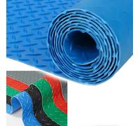 Moubhjd AlfombrillaparaSuelodeGarajeRolloPatrón3DGrosor2.5mmImpermeableFácildeLimpiarparaProtegerelSueloDebajodelCoche,Garaje,Gimnasio（Color:Blue,Size:120x650cm, Thickness:2.5mm）