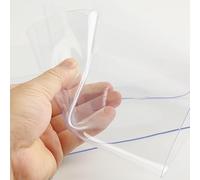 Moubhjd Cortina de Puerta de PVC Transparente Rollo de Tiras de Plástico para Puertas de Supermercado, Fábrica, Almacén, Centros Comerciales, Garaje Espesor:1.6mm Size:H:190 x W:135cm