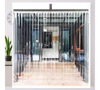 Moubhjd Cortina de Tiras Cortina de Puerta de PVC Transparente para Puerta de Cámara Frigorífica, Almacén, Refrigerador de Supermercado, Garajes Espesor:1.2mm Size:H:290 x W:45cm