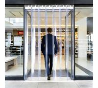 Moubhjd Cortina de Tiras Cortina de Puerta de PVC Transparente para Puerta de Cámara Frigorífica, Almacén, Refrigerador de Supermercado, Garajes Espesor:3mm Size:H:214 x W:45cm