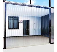 Moubhjd Cortina de Tiras Cortina de Puerta de PVC Transparente para Puerta de Cámara Frigorífica, Almacén, Refrigerador de Supermercado, Garajes Espesor:2mm Size:H:266 x W:45cm
