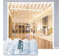 Moubhjd Cortina de Tiras Cortina de Puerta de PVC Transparente para Puerta de Cámara Frigorífica, Almacén, Refrigerador de Supermercado, Garajes Espesor:1.6mm Size:H:190 x W:120cm