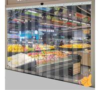 Moubhjd Cortina de Tiras Cortina de Puerta de PVC Transparente para Puerta de Cámara Frigorífica, Almacén, Refrigerador de Supermercado, Garajes Thickness:1.6mm Size:H:286 x W:45cm