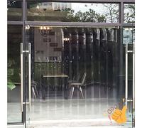 Moubhjd Cortina de tiras de PVC, transparente, cortina industrial, resistente a la intemperie, láminas de PVC, para garaje, mascotas, casa Espesor:2mm Size:H:190 x W:150cm