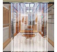 Moubhjd Cortina de Tiras Transparente completamente premontada, rieles de montaje galvanizados, resistente a la intemperie para Puerta de Congelador, Almacén Espesor:2.5mm Size:H:190 x W:150cm