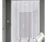 Moubhjd Cortina de Tiras Transparente, Cortina de Puerta de PVC, para Puerta de Congelador, Almacén, Refrigerador de Supermercado, Garajes Espesor:1.6mm Size:H:218 x W:45cm