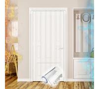 Moubhjd Cortina de Tiras Transparente, Cortina de Puerta de PVC, para Puerta de Congelador, Almacén, Refrigerador de Supermercado, Garajes Espesor:1.2mm Size:H:188 x W:45cm