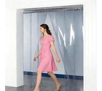 Moubhjd Cortina de Tiras Transparente, Cortina de Puerta de PVC, para Puerta de Congelador, Almacén, Refrigerador de Supermercado, Garajes Espesor:1.6mm Size:H:256 x W:120cm