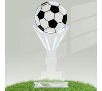 Moucuny 1 trofeo de fútbol de acrílico pequeño premio de fútbol de 6.69 x 2.76 pulgadas, juego de campeonato, premio de balón de fútbol, regalo de entrenador de fútbol acrílico, regalo para atletas