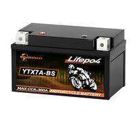 MOUDENSKAY Batería de Litio para Moto 12V 3AH YTX7A-BS LiFePO4 | Ultraligero Batería de Litio Powersports con BMS 300CCA LiFePO4 Batería de Motocicleta para Motocicletas,ATV,UTV etc