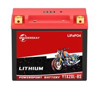MOUDENSKAY Batería de Litio Para Moto YTX20L-BS LiFePO4 Moto 12V