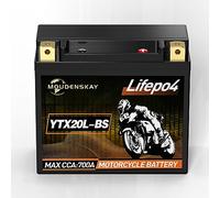 MOUDENSKAY Batería de Litio para Motocicletas 12V Batería de Litio Powersports con BMS (YTX20L-BS 12.8V 9Ah 700CCA) LiFePO4 Batería de Motocicleta para Motos, ATV, UTV, Motos de Agua, etc.
