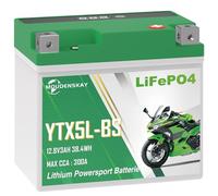 MOUDENSKAY Batería Litio Moto 12V 3ah CCA300+ YTX5L-BS Bateria Lifepo4 Moto