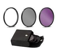 MOUDOAUER 3 lentes de 49 a 77 mm para cañón para Nikon para cámara digital Sony UV+CPL+FLD lente filtro accesorio pieza