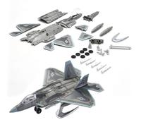 MOUDOAUER Kit de modelo de pantalla F-22 Raptor Stealth Fighter a escala 1:100, plástico ABS de ajuste a presión con soporte (kit desmontado)