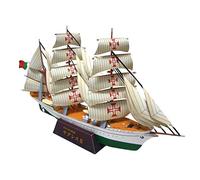 MOUDOAUER Portugal Sagres II Escala 1/300 Modelo de papel de buque de entrenamiento de vela, modelo militar de barco fundido a presión para colección (kit desmontado) Colección de modelos