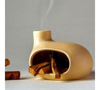MOUGIGI Soporte de Palo Santo, Quemador de Incienso de cerámica para palitos de Palo Santo, Cono y Salvia Espiritual, Chimenea Moderna para meditación, Cuenco Hecho a Mano y Regalo de meditación