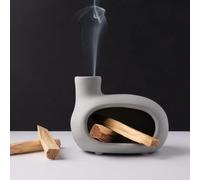 MOUGIGI Soporte de Terracota para palosanto - Moderno Quemador de Incienso, Quemador de Cono, Chimenea de Mesa - Purifica y energiza tu hogar con fragante Madera de Palo Santo, Salvia