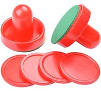 MOUJUCHI Air Hockey Pushers, 2 unidades de 60 mm Air Hockey Mesa de fieltro con 4 discos rojos para mesa juego