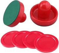 MOUJUCHI Air Hockey Pushers, Piezas de Repuesto de los Discos de Hockey de Aire para mesas de Juego Accesorios para Juegos Familiares(Rojo 76mm)