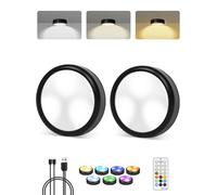 MOUJUCHI Luces led Cocina, 1800 mAh Recargables Luz LED Armario con Mandos a Distancia, RGB y 3000K/4500K/6000K Luz para Dormitorio, Armarios, Pasillo