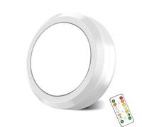 MOUJUCHI Luz Led Armario, 1 Pcs nder Cabinet Lights Luces Led Armario, Lamparas a Pilas con Control Remoto para Armarios, Pasillo, Escalera, Sótano, Garaje (Blanco)