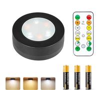 MOUJUCHI Luz LED Armario Adhesiva con Control Remoto para Vitrina, Pasillo, Cocina, Under Cabinet Lights (1 PCS con 3 Pilas)