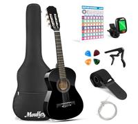 Moukey Basswood 30 Inch mini Classical Practice Guitar, Pure Black