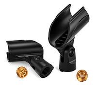 Moukey Pinza Soporte 2 Packs para Micrófono Universal con 5/8 Pulgada de Tornillo y Adaptador de Tuerca Clip para Micrófono de Mano como Sm58 Sm86 Sm87
