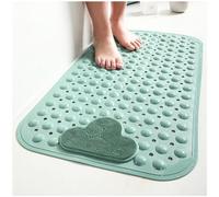 Moulaelos Alfombrilla de Ducha Antideslizante, 70x40cm, Alfombrilla de Baño Antideslizante con Ventosas, Alfombra para Plato de Ducha Antideslizante de Masaje Confortable, Lavable en Lavadora, Verde