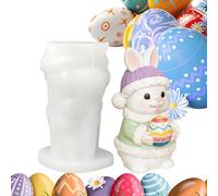 Mould Easter Rabbit, Bunny Casting Moulds Silicone Easter Rabbit Plaster for Casting Silicones Mould Spring for Diy Decor Spring Holiday Fun Kids Adults Crafting, Flexible Material