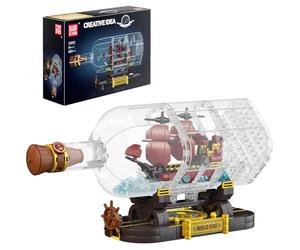Mould King 10085 Barco Pirata en Botella, Bloques de construcción The Queen Revenge, velero, Bloques de sujeción, colector, Modelo de Barco, Regalo para niños a Partir de 8 años (885 Piezas)