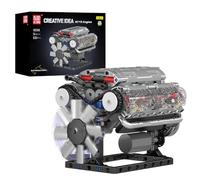 Mould King 10088 Tecnología Motor V-8 Modelos de construcción, 535 Piezas Kit de construcción de Modelos de Motores Juego