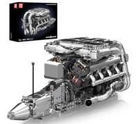 Mould King 10168 Motor V8 Twin Turbo para Construcción, Kit de Motor V8 con App, Maqueta Técnica con Caja de Baterías, Modelo Coleccionable para Adultos y Aficionados a la Mecánica, 2899 Piezas
