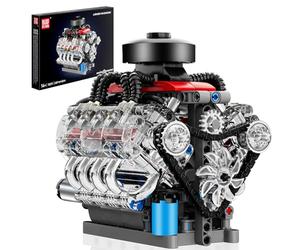 Mould King 10171 Technik V8 Engine Kit Block Engine Lsx454 V - 8 Engine Kit Block Car Truck Fan Gasoline Engine Model (487 Piezas)